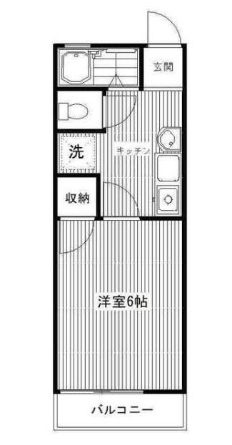 フジコーポ(1K/2階)の間取り写真