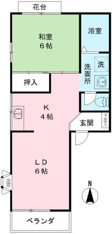 ベレールハイム(1LDK/1階)の間取り写真