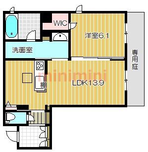 MAISON RENARBRE(1LDK/1階)の間取り写真