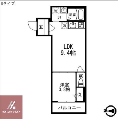 M-CITY千林大宮II(1LDK/2階)の間取り写真
