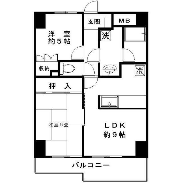 アヴェニュー桜上水(2LDK/7階)の間取り写真