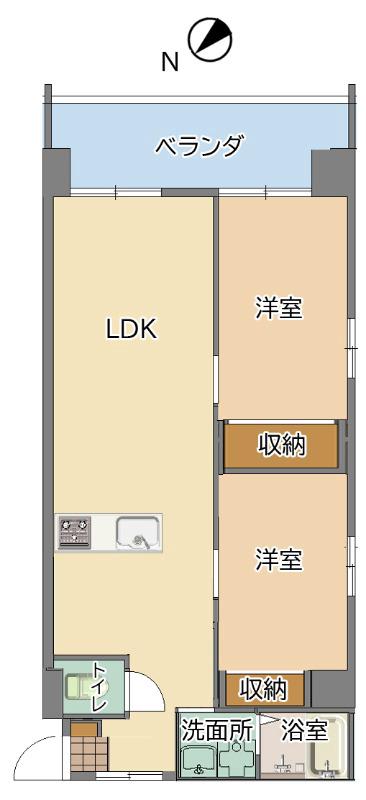 ESAN TERRACE 比屋根(2LDK/9階)の間取り写真