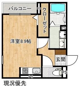 ＪＲ山陰本線 松江駅 徒歩23分 3階建 築5年(ワンルーム/3階)の間取り写真