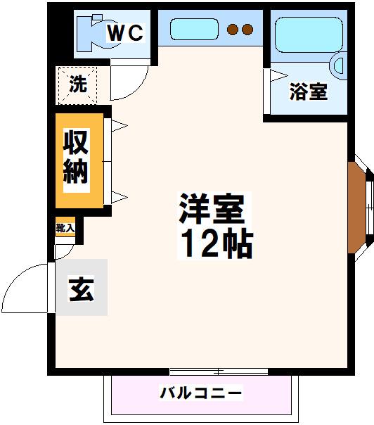 ヴィレッジアート(ワンルーム/2階)の間取り写真