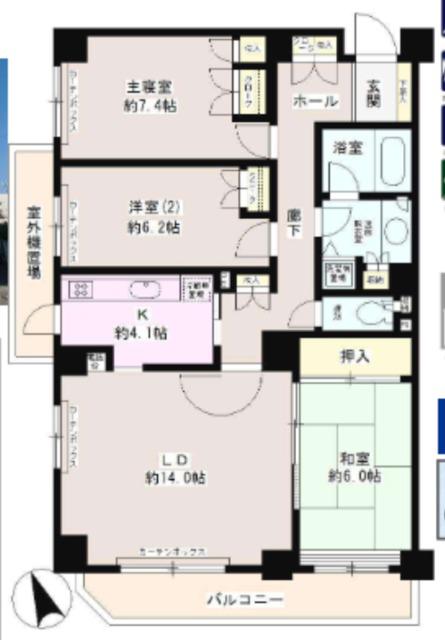 PARK NEWPORT(3LDK/1階)の間取り写真