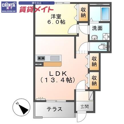 サニープレイス(1LDK/1階)の間取り写真