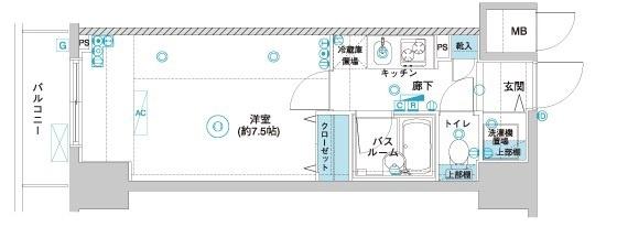 フェニックス横濱BAYGAIA(1K/3階)の間取り写真