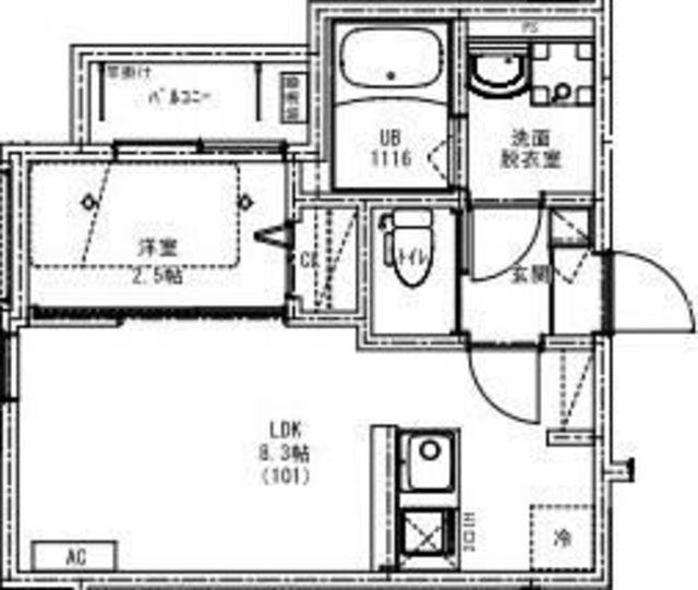 KEIAI RESIDENCE 北野(1LDK/1階)の間取り写真