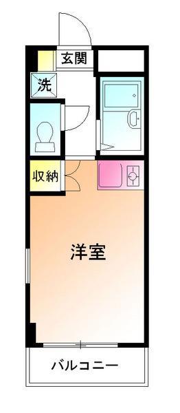 ディアコート2(ワンルーム/3階)の間取り写真