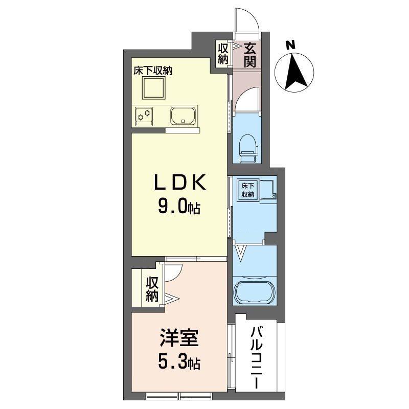 ロータス下北沢(1LDK/1階)の間取り写真