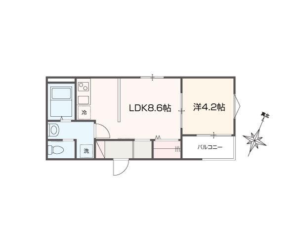 MELLAS大宮(1LDK/3階)の間取り写真