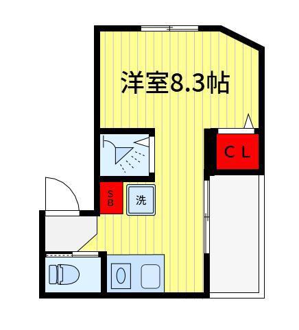 アイウシ梅島(ワンルーム/3階)の間取り写真