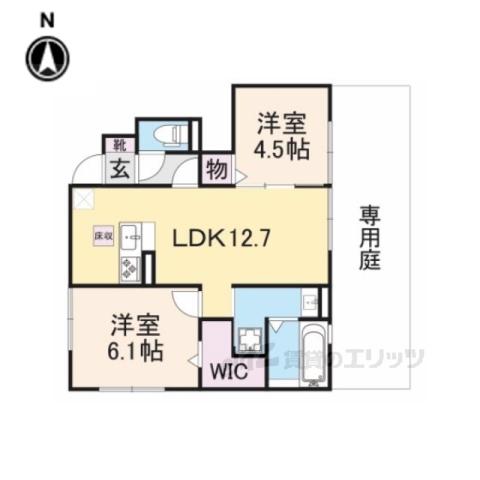 フィオレンテ大和(2LDK/1階)の間取り写真