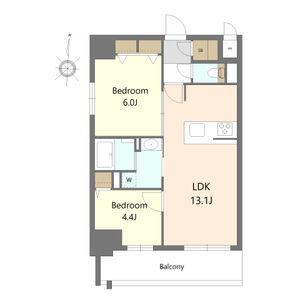 S-RESIDENCE高岳CLARITY(2LDK/14階)の間取り写真