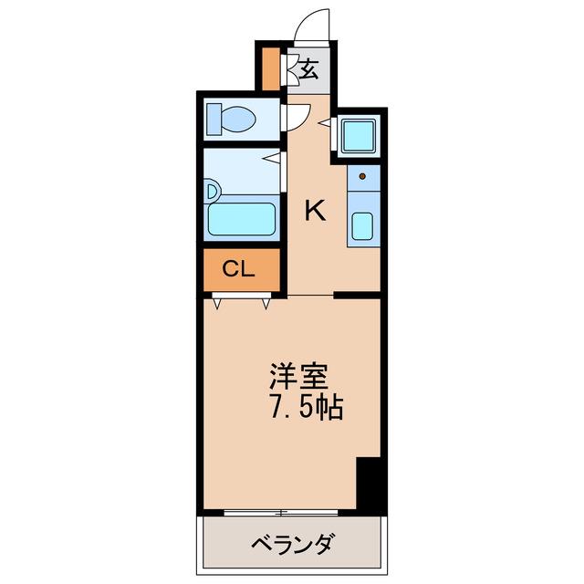 IZM36(1K/9階)の間取り写真