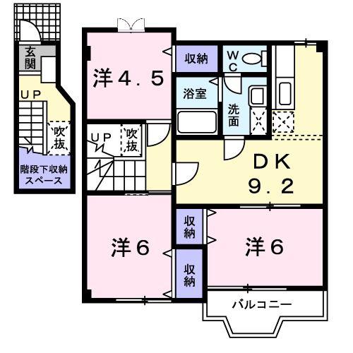 エルンテ(3DK/2階)の間取り写真