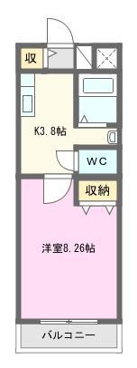 遠州鉄道 上島駅 徒歩64分 4階建 築18年(1K/4階)の間取り写真