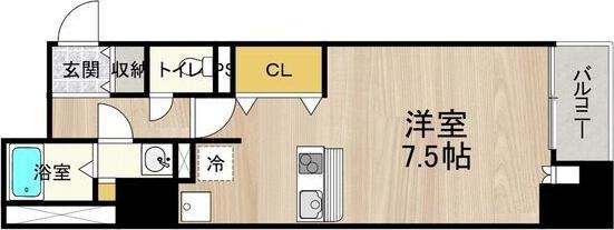 CITY SPIRE堺筋本町(ワンルーム/6階)の間取り写真