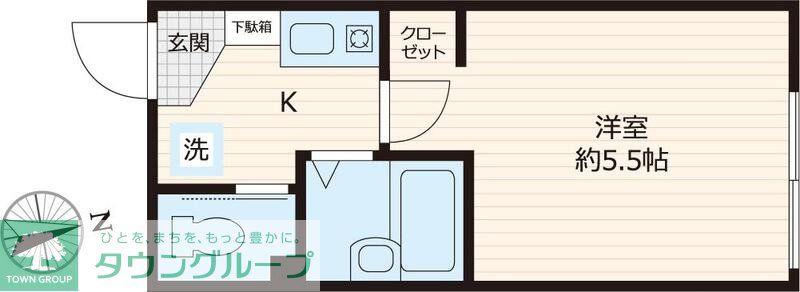 SINCRESE柴又(ワンルーム/1階)の間取り写真