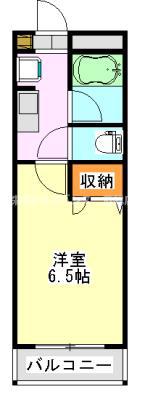 ドゥエルイースト(1K/2階)の間取り写真