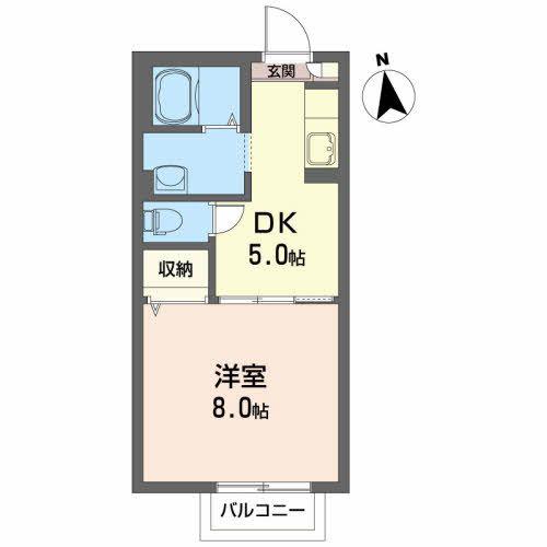 サンベルデ・KC(1DK/1階)の間取り写真