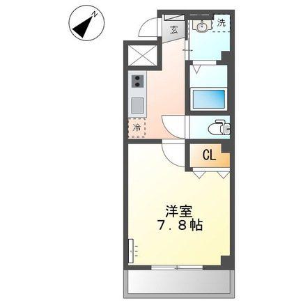 八事ヒルズ籠原(1K/5階)の間取り写真