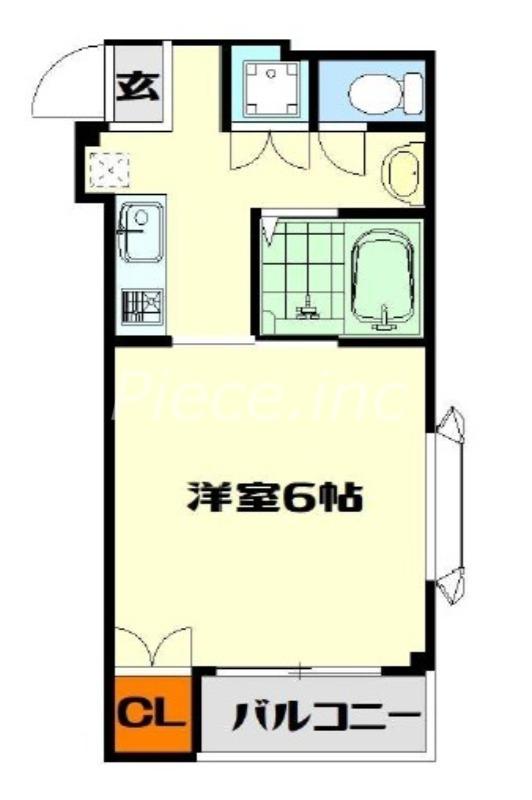 リブラル2(1K/2階)の間取り写真