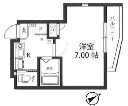 ベルガーデン常盤台III(1K/3階)の間取り写真