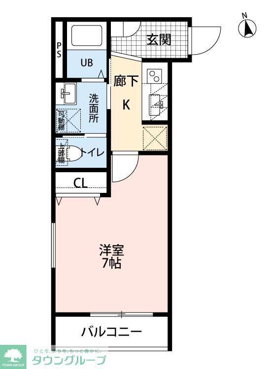 KISBIG市川(1K/1階)の間取り写真