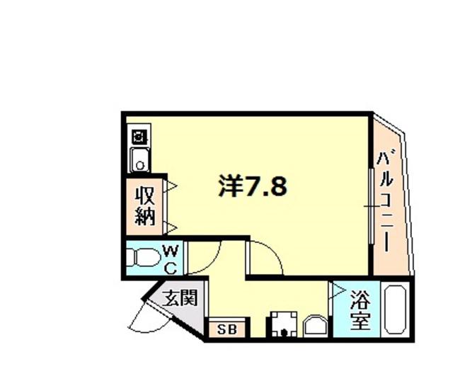 ノヴェル西宮(ワンルーム/3階)の間取り写真