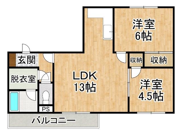 ヌプカ東3条(2LDK/3階)の間取り写真