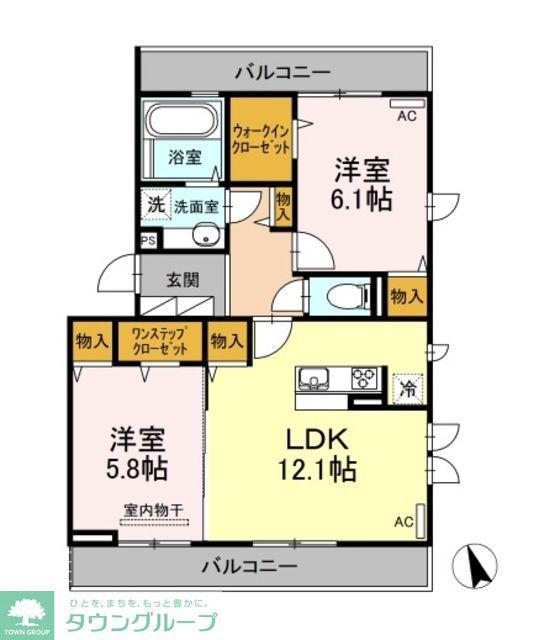 Dルーム大泉学園(2LDK/2階)の間取り写真
