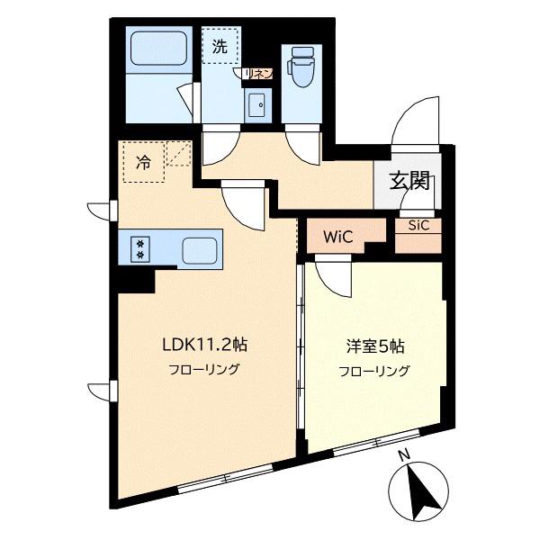 イプセ中目黒(1LDK/2階)の間取り写真