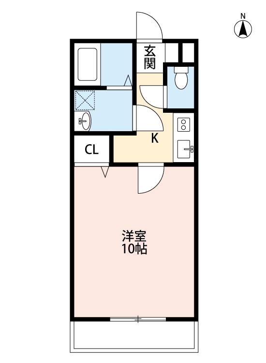 アンプルールリーブルBONHEUR(1K/1階)の間取り写真