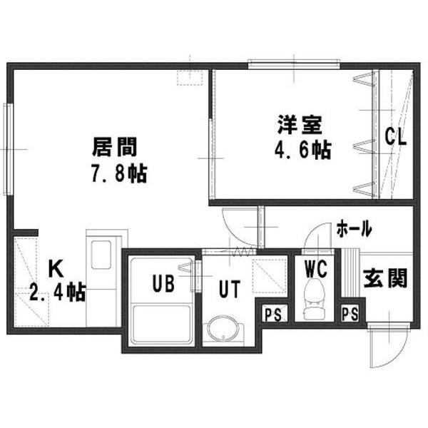 ルミエールサンク(1LDK/1階)の間取り写真