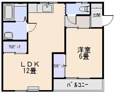 グリーンコーポラス1(1LDK/1階)の間取り写真