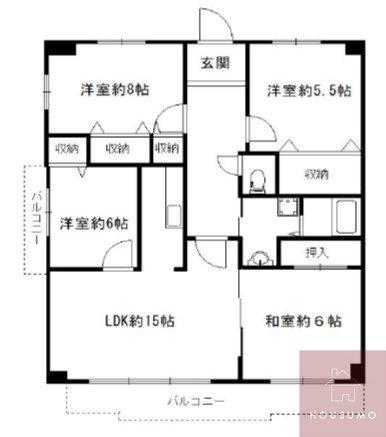 エトワール緑丘(4LDK/2階)の間取り写真