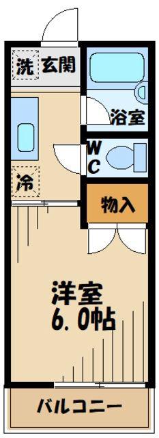 サンワハウス(1K/1階)の間取り写真