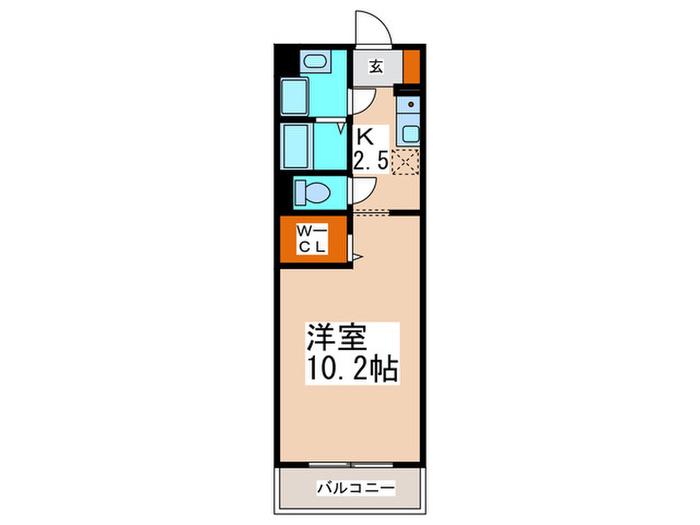 クレールあゆみが丘(1K/3階)の間取り写真
