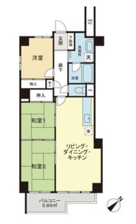 磯子センチュリーマンション(3LDK/7階)の間取り写真