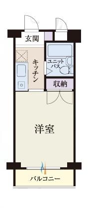 BCASA狭山RE-BORN(ワンルーム/2階)の間取り写真
