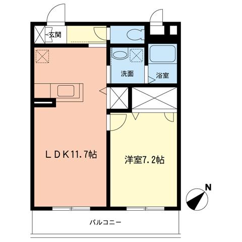 CREA湘南(1LDK/3階)の間取り写真
