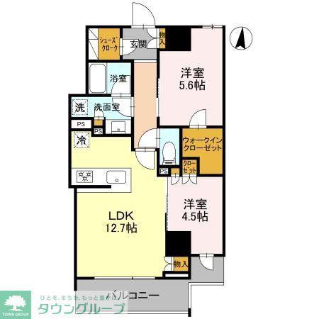 大宮スカイ&スクエア ザ・タワー(2LDK/10階)の間取り写真