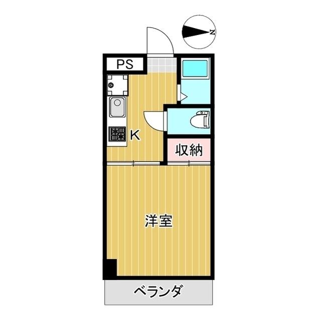 アラハート山北(1K/3階)の間取り写真