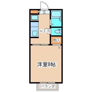 CASA FUJIKO(1K/1階)の間取り写真