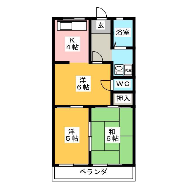 ハイムサンビューラ(3K/2階)の間取り写真