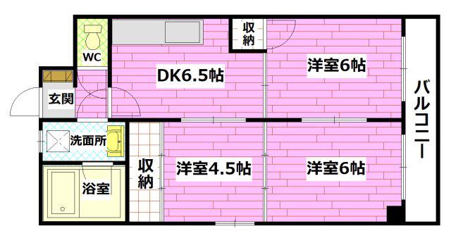 ピュアハイツ(3DK/7階)の間取り写真