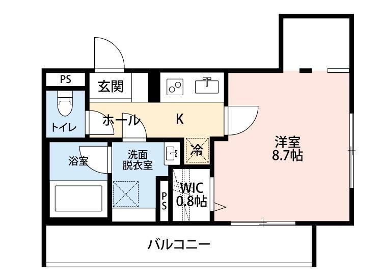 バーズコーブ(1K/1階)の間取り写真