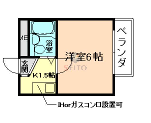 エリエゼル(1K/2階)の間取り写真