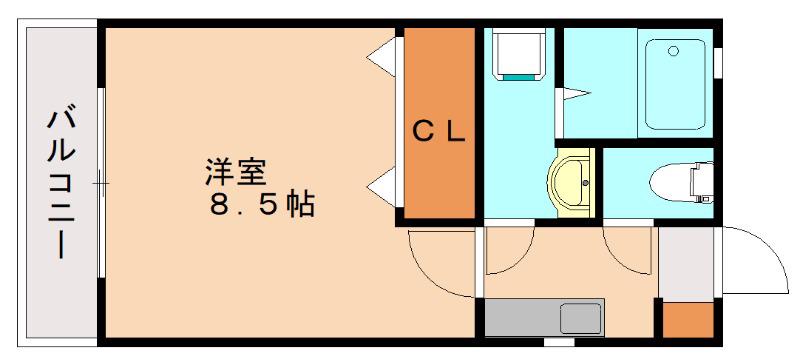 リブレア福重南A棟(1K/2階)の間取り写真